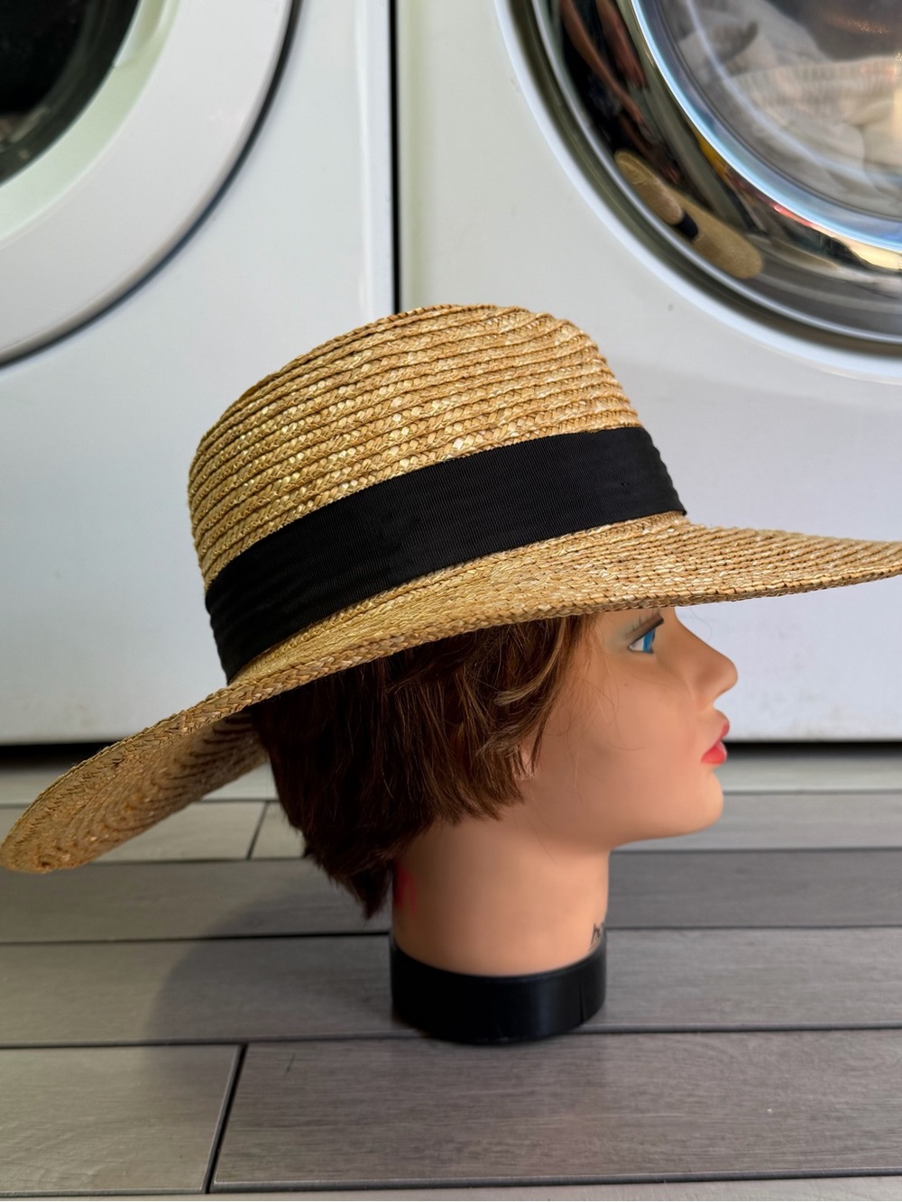 Brixton Natural Straw Fedora with Black Ribbon - Picture 6 of 9